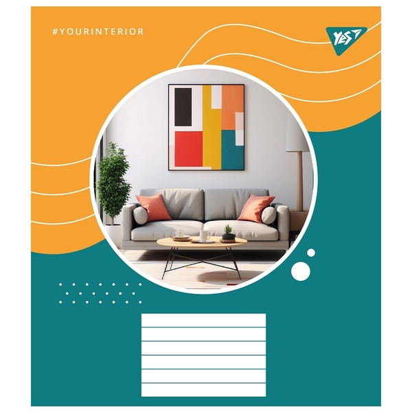 Набір зошитів Yes Your interior А5 в лінійку, 96 аркушів, 5 шт. (767182) - Pampik - 6