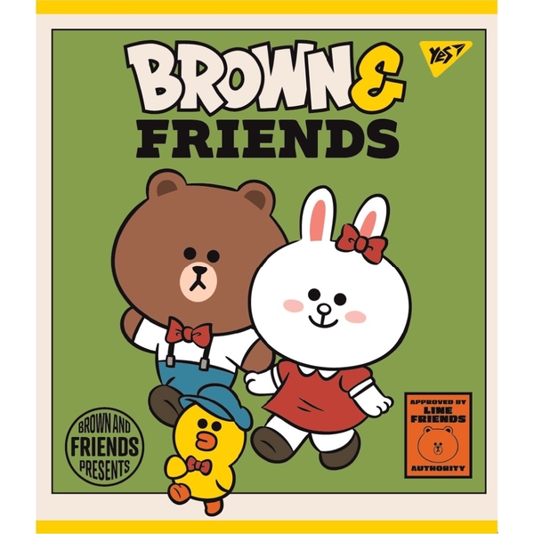 Набір зошитів Yes Line Friends А5 в клітинку, 12 аркушів, 10 шт. (766795) - Pampik