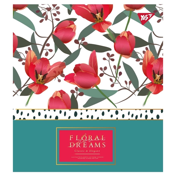 Набор тетрадей Yes Floral Dreams А5 в клетку, 18 листов, 10 шт. (765182) - Pampik