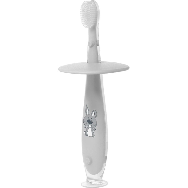 Зубна щітка BabyOno, з обмежувачем, сірий (552) - Pampik