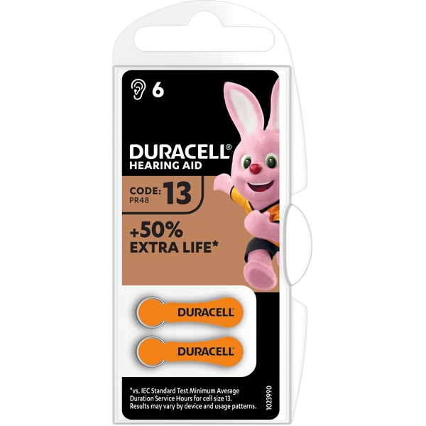 Батарейки для слухових апаратів Duracell Hearing Aid 13 PR48, 6 шт. (81546855) - Pampik - 2