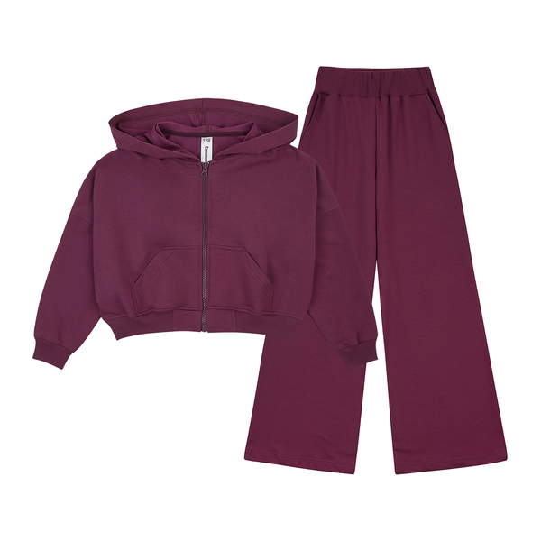 Спортивний костюм Garnamama бомбер з капюшоном,Брюки-палаццо Season 2025 128 Бордовий (1055966.1421214) - Pampik - 10