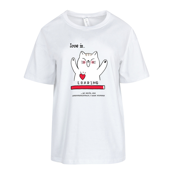 Футболка Garnamama Basic t-shirt жін Love is L Білий (1035450.14005311) - Pampik