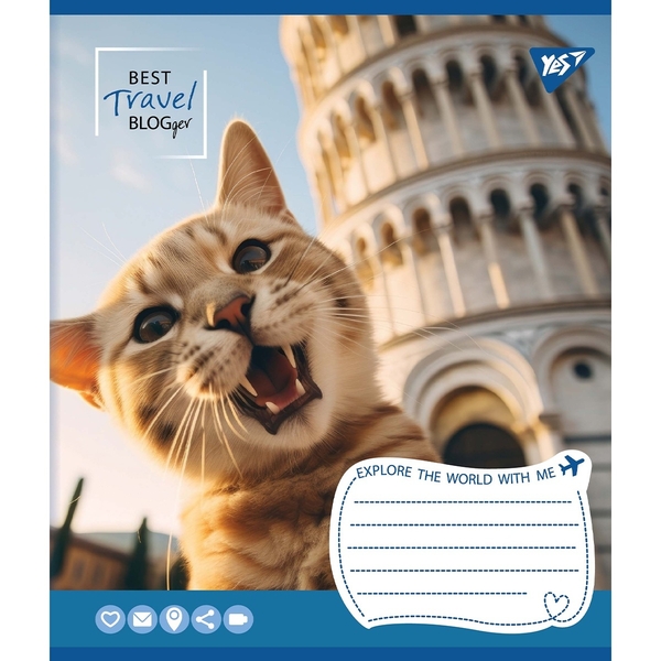 Набір зошитів Yes Best travel blogger А5, в клітинку, 36 аркушів, 15 шт. (767060) - Pampik - 5