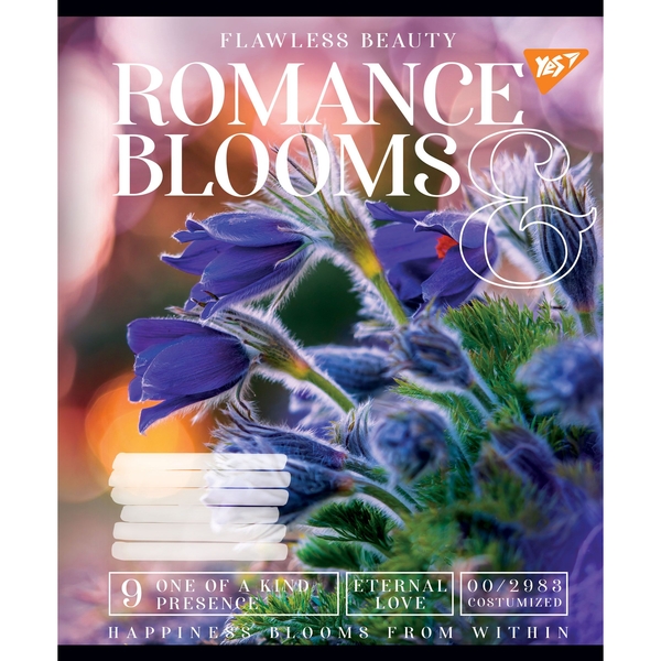 Набір зошитів Yes Romance Blooms, A5, в лінію, 96 аркушів, 5 шт. (766509) - Pampik - 5