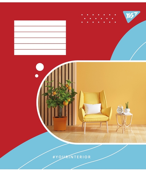 Набір зошитів Yes Your interior А5, в клітинку, 48 аркушів, 10 шт. (767115) - Pampik - 2