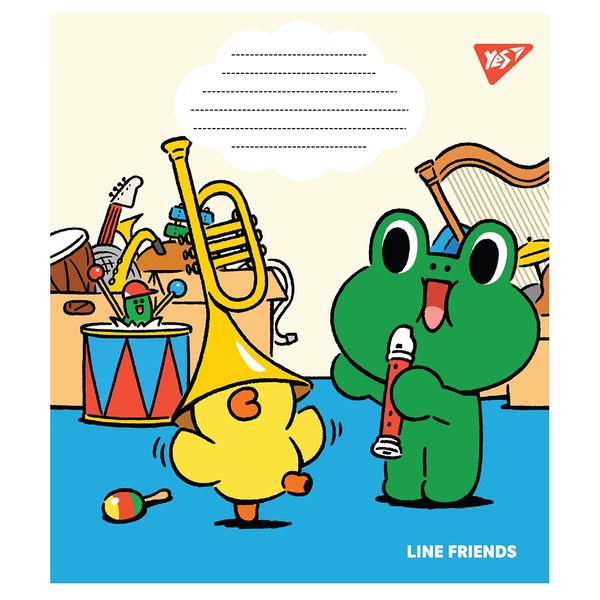 Нотний зошит Yes Line friends, А5, 12 аркушів, 25 шт. (766255) - Pampik - 7