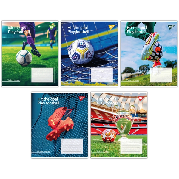 Набір зошитів Yes Hit the goal А5, в клітинку, 48 аркушів, 10 шт. (767371) - Pampik