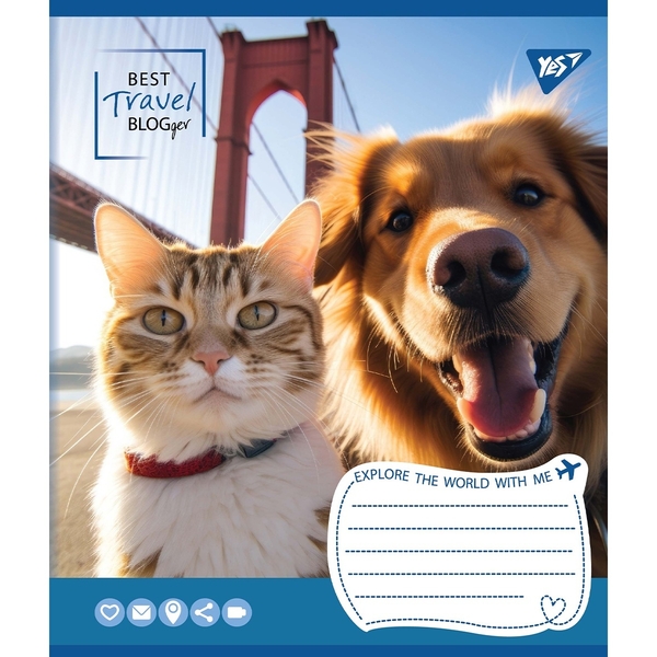 Набір зошитів Yes Best travel blogger А5, в клітинку, 36 аркушів, 15 шт. (767060) - Pampik - 4