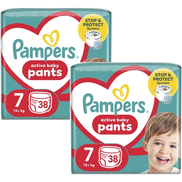 Набір підгузків-трусиків Pampers Active Baby Pants 7 (17+ кг), 76 шт. (2 уп. по 38 шт.) - Pampik