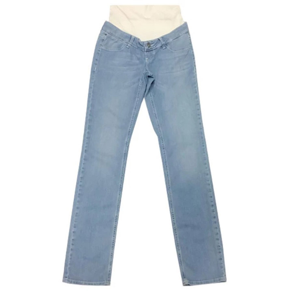 Джинси Queen Mum прямі, трикотажний живіт, р.48, джинс, блакитний (6164.3504/16387) - Pampik