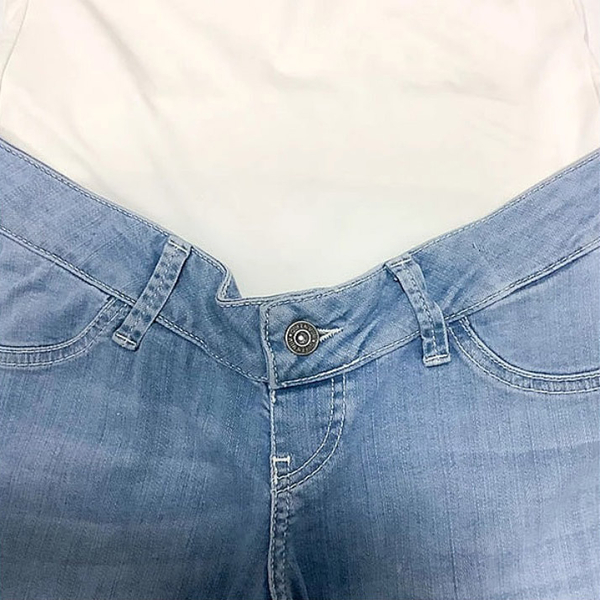 Джинси Queen Mum прямі, трикотажний живіт, р.48, джинс, блакитний (6164.3504/16387) - Pampik - 2