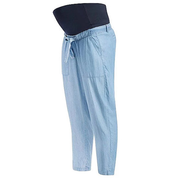 Джинсы Queen Mum укороченные 7/8, тонкие, р.48, джинс, голубой (81212/22791) - Pampik - 2