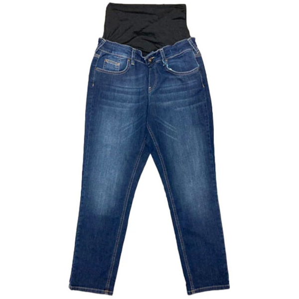 Джинси Queen Mum з відворотом, р.44, джинс, темно-синій (6390.3760/18450) - Pampik