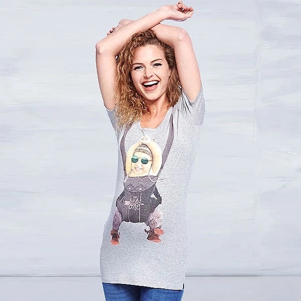 Футболка з коротким рукавом Queen Mum Дитина в слінгу, р.44, сірий (6115.6072/16381) - Pampik - 5