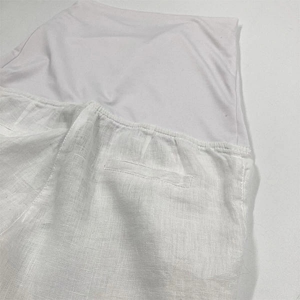 Укорочені штани з манжетом Queen Mum, льон, р.44, білий (81117/22810) - Pampik - 3