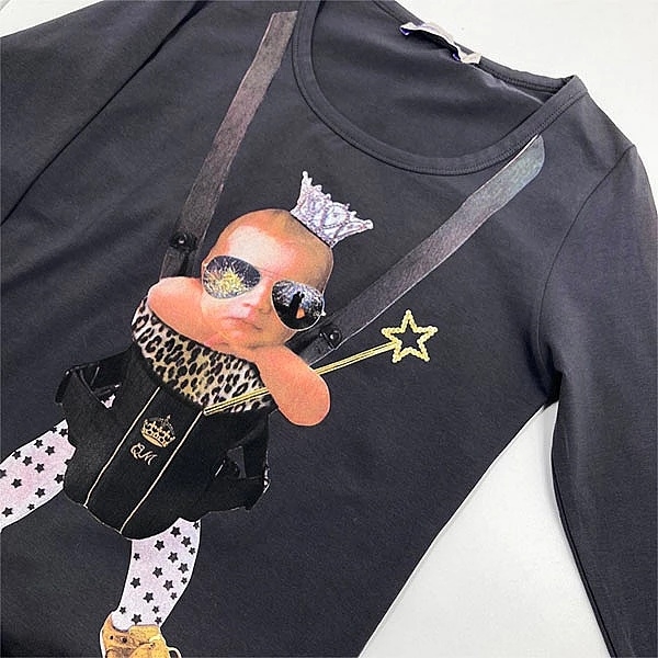 Футболка з довгим рукавом Queen Mum Дитина в слінгу, р.44, сірий (5312.6025/14090) - Pampik - 3