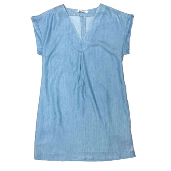 Туніка джинсова Queen Mum, р.46, джинс, блакитний (81214/22794) - Pampik