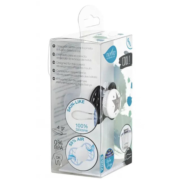 Силіконова симетрична пустушка Nuvita Air55 Cool Baby Star, 0+ міс. (NV7065IB) - Pampik - 4