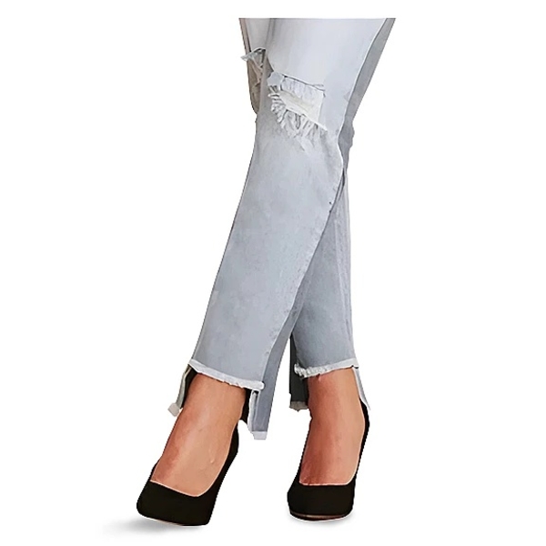 Джинси Noppies укорочені, з потертостями та трикотажною вставкою для живота, р.42, блакитний джинс (S0745/28945) - Pampik - 5