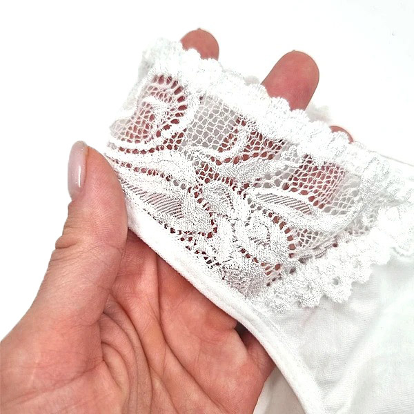 Труси для вагітних Мамочка, з мереживом, р.38, білий (9675) - Pampik - 3