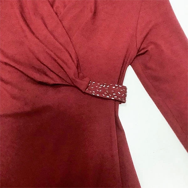 Сукня Queen Mum для годування з пояском, розшита бісером, р.46, бордо (3300.4674/9099) - Pampik - 4