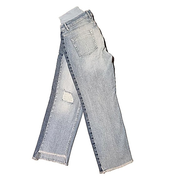 Джинси Noppies укорочені, з потертостями та трикотажною вставкою для живота, р.46, блакитний джинс (S0745/28947) - Pampik - 2