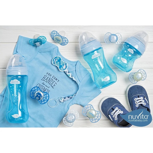 Силиконовая симметричная пустышка Nuvita Air55 Cool Усы, светится в темноте, 6-12 мес. (NV7085GDB) - Pampik - 8