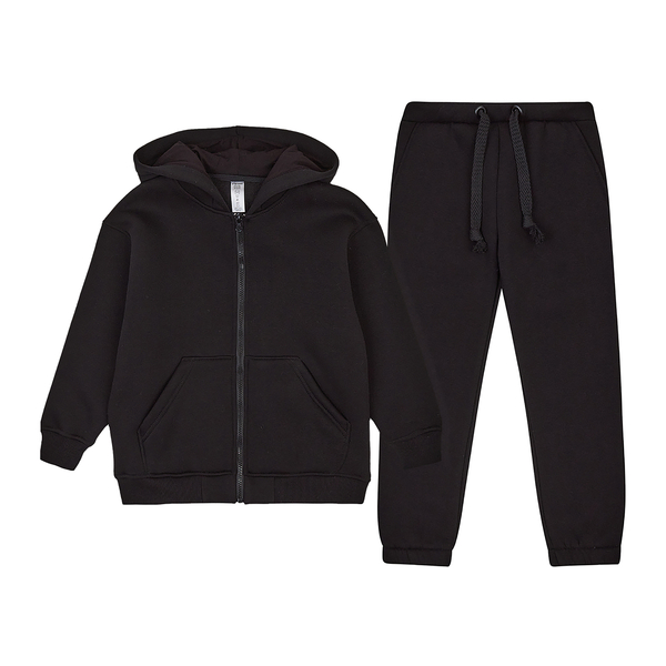 Спортивний костюм на флісі Garnamama Oversize sport zip штани зі шнурком 122 Чорний (1043671.1408681) - Pampik - 6