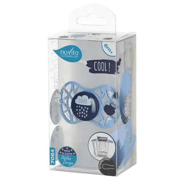 Силіконова симетрична пустушка Nuvita Air55 Cool Love, 6-12 міс. (NV7085CB) - Pampik - 3
