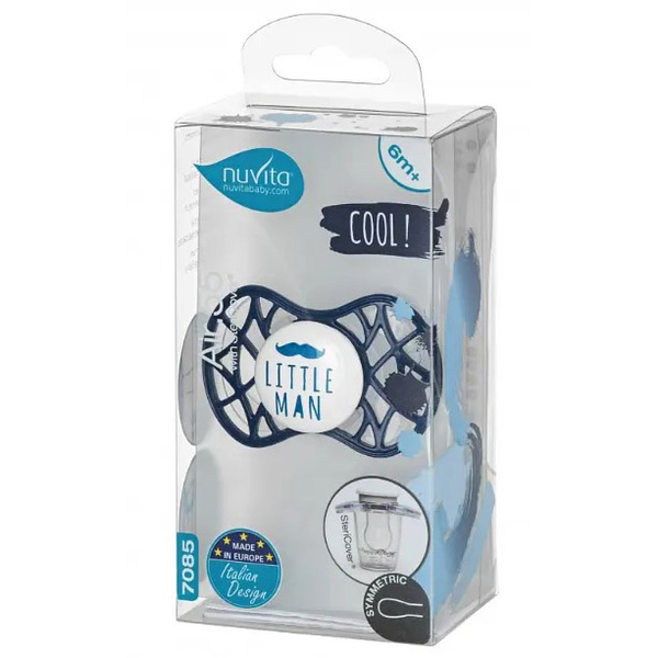 Силіконова симетрична пустушка Nuvita Air55 Cool Little Man, 6-12 міс. (NV7085NB) - Pampik - 3