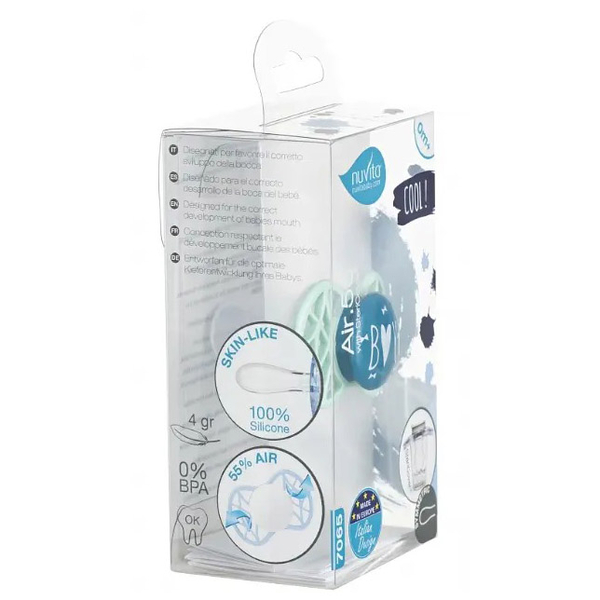 Силіконова симетрична пустушка Nuvita Air55 Cool Boy, 0+ міс. (NV7065NG) - Pampik - 4