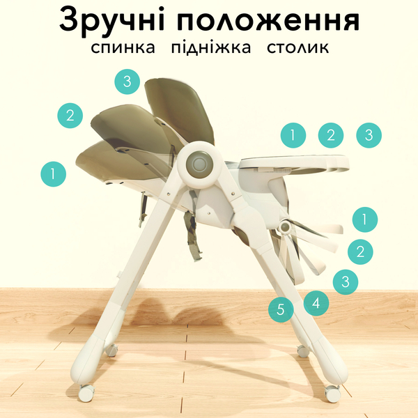 Стілець для годування Bugs Mango Forest Friends, сірий (4823056510882) - Pampik - 11