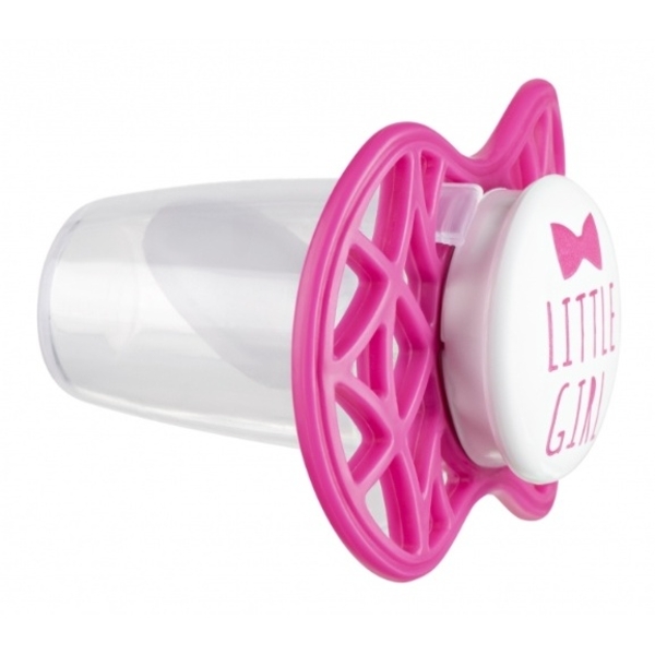 Силиконовая ортодонтическая пустышка Nuvita Air55 Cool Little Girl, 6-12 мес., малиновый (NV7084SI) - Pampik - 2