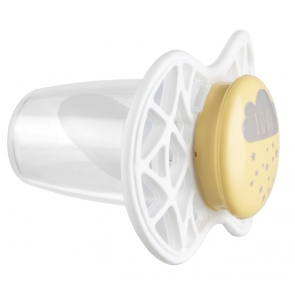 Силиконовая ортодонтическая пустышка Nuvita Air55 Cool Love, 6-12 мес., желтый (NV7084SC) - Pampik - 2