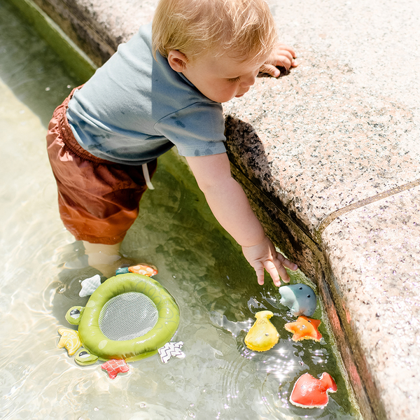 Розвиваюча іграшка для води Fehn Plansch & Play Жабка з морськими мешканцями (4001998050080) - Pampik - 7