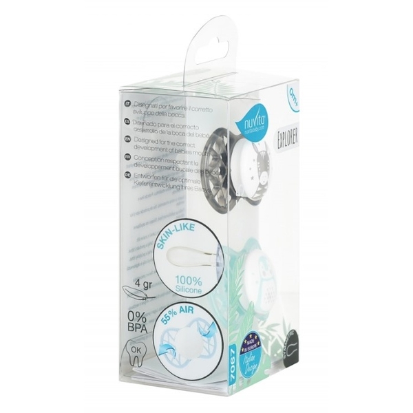 Силиконовая симметричная пустышка Nuvita Air55 Explorer Зебра и Пингвин, 0+ мес., 2 шт. (NV7067N) - Pampik - 4