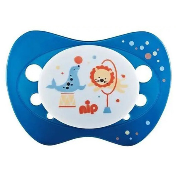 Пустышка Nip Чудесная жизнь №2 Цирк и олень, 5-18 мес., синий со светло-голубым, 2 шт. (31302) - Pampik - 3