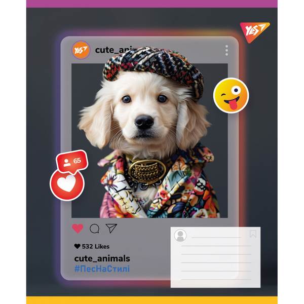 Набор тетрадей Yes Cute animals А5, в линию, 24 листа, 20 шт. (767730) - Pampik - 3