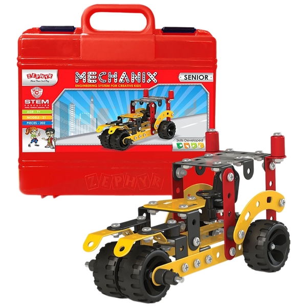 Конструктор металлический Zephyr Mechanix Senior, в кейсе, 202 элемента, 21 модель (9007) - Pampik