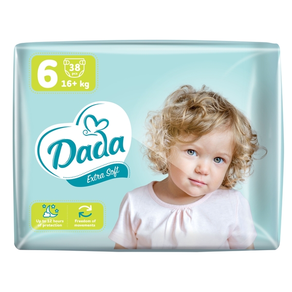 Підгузки на липучках Dada Extra Soft 6 (16+ кг), 38 шт. - Pampik