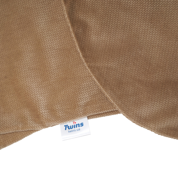 Чехол на подушку для беременных Twins Velvet, 190х35 см, светло-бежевый (1203-CTV-202) - Pampik - 2