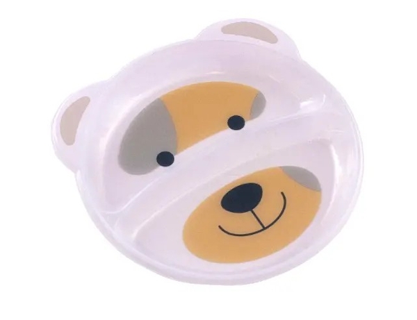 Тарелка секционная Baby Team Кот, 120 мл, белый (6000_пес_белый) - Pampik - 2