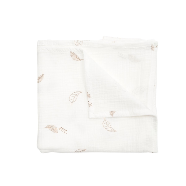 Пелюшка Twins Пір'їнки, муслінова, 2-х шарова, 130х100 см, білий (1611-PMPK-130/100) - Pampik