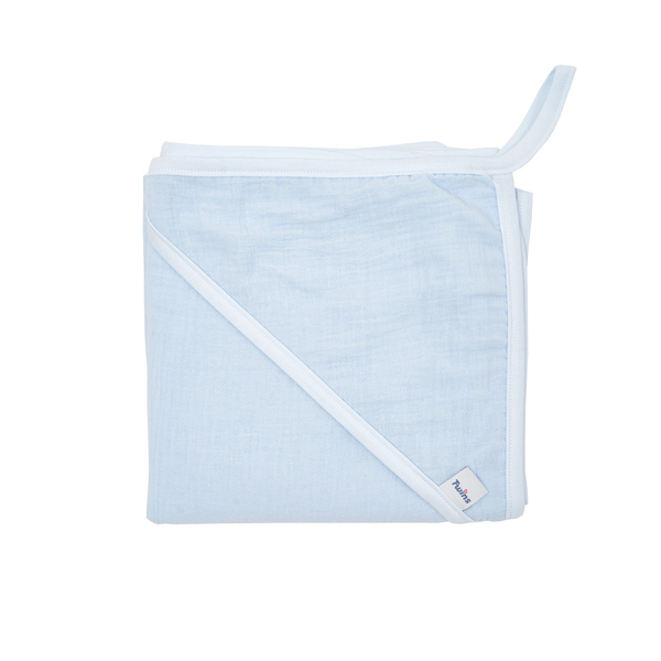 Рушник-куточок Twins, мусліновий, 100x100 см, блакитний (1502-TM-04) - Pampik