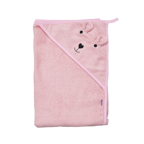 Полотенце-уголок Twins Bear, 100х100 см, розовый (1530-PTB-08) - Pampik