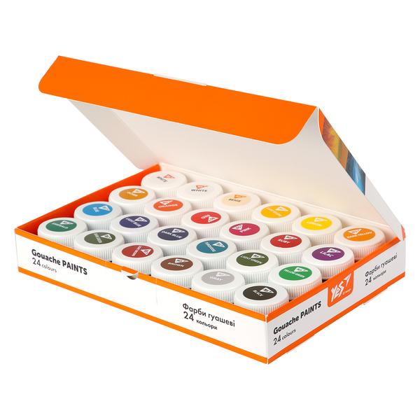 Краски гуашевые Yes Orange Line, 24 цвета по 20 мл (230434) - Pampik - 2