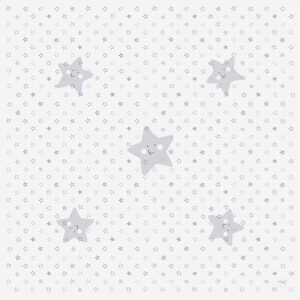 Коврик водонепроницаемый Ceba Baby Starlet grey, 120x120 см, белый (W-308-066-260) - Pampik