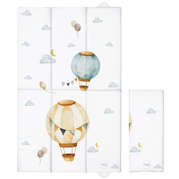 Повивальний матрац Ceba Baby Basic Balloons, 50x80 см, білий (W-307-000-734) - Pampik