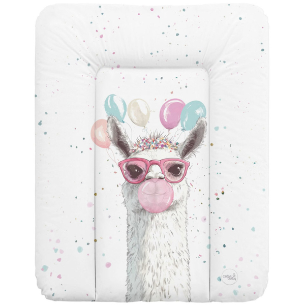 Пеленальный матрас Ceba Baby Basic Crazy Llama, 75x72 см, белый (W-144-000-782) - Pampik